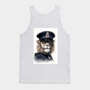 Lion In A Police Uniform Tank Top